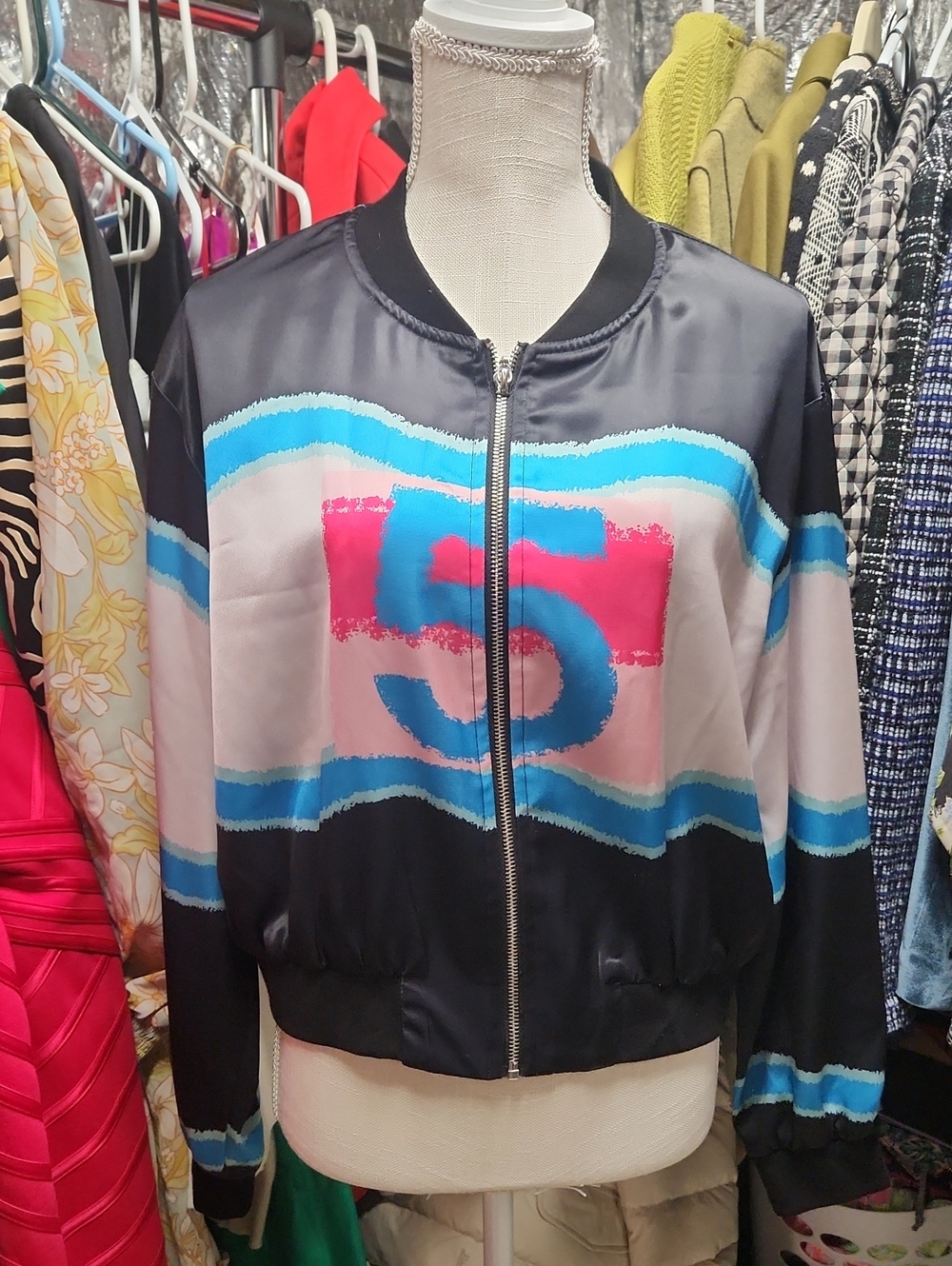 《 Self-Portrait 》Satin Bomber Jacket